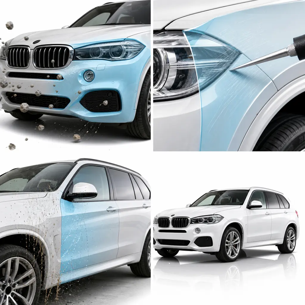 Антигравійна захисна бронеплівка за лекалами для BMW X5 F15 2013-2018 - задній бампер - фото 3