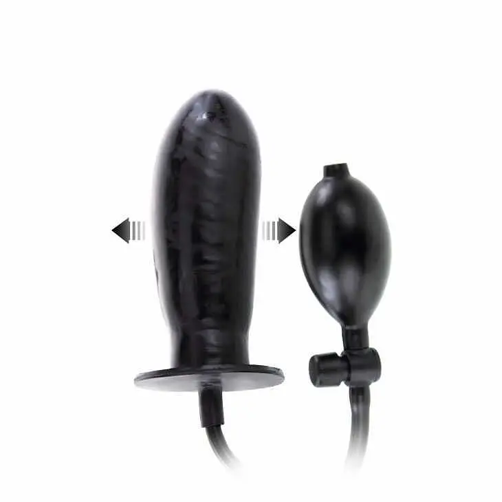 Надувний фалоімітатор Baile LyBaile Bigger Joy Inflatable Penis, 15.5х4 см (чорний) - фото 4