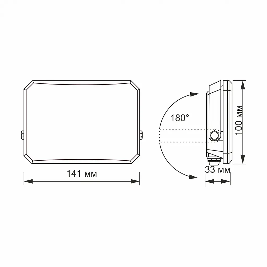 LED прожектор Videx F3 30W 5000K 220V Black (VLE-F3-0305B) - фото 5