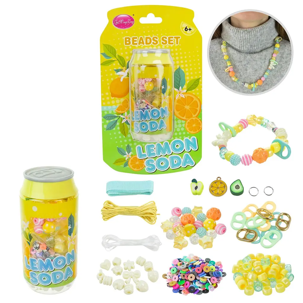 Набор для создания украшений из бусин Lemon soda в контейнере-банке (11743)