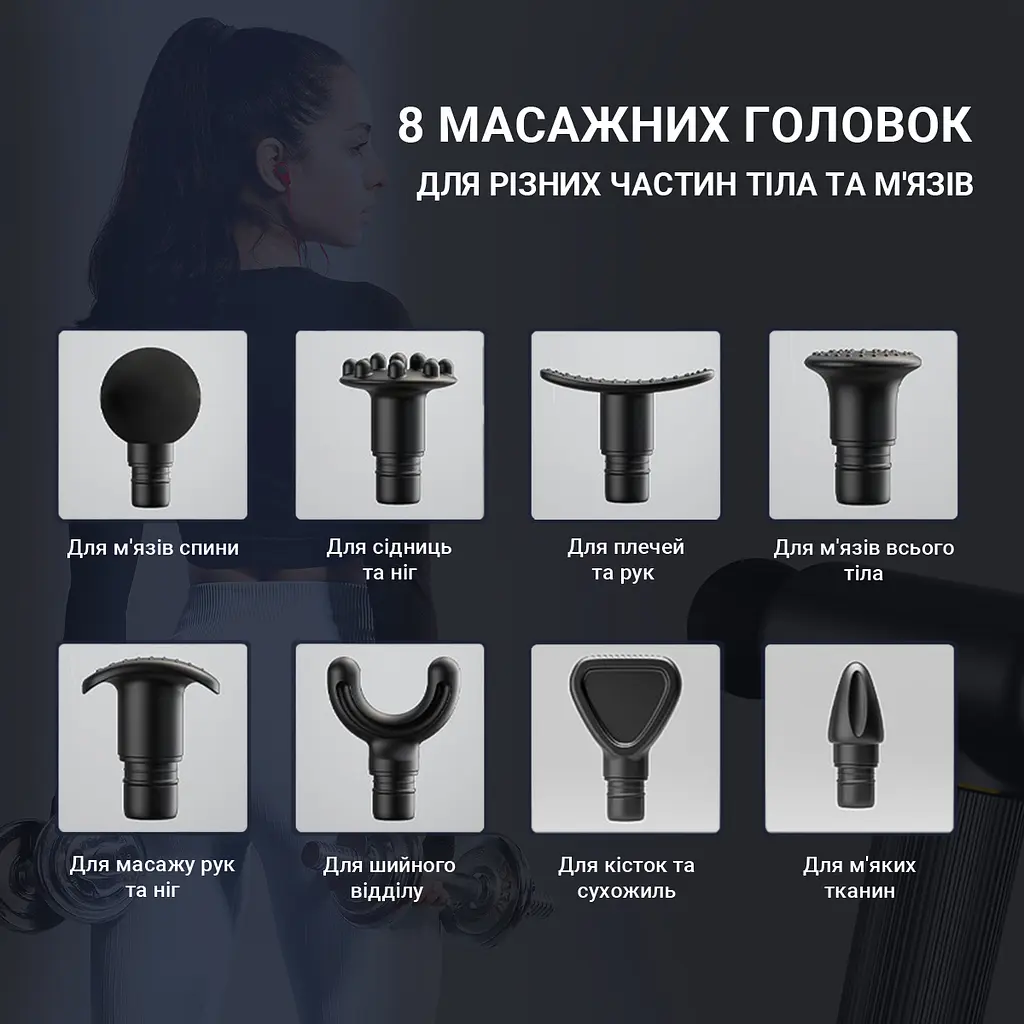 Портативний ручний масажер для тіла LOGO 30 скор вібраційний ударний перкусійний масажер - фото 3