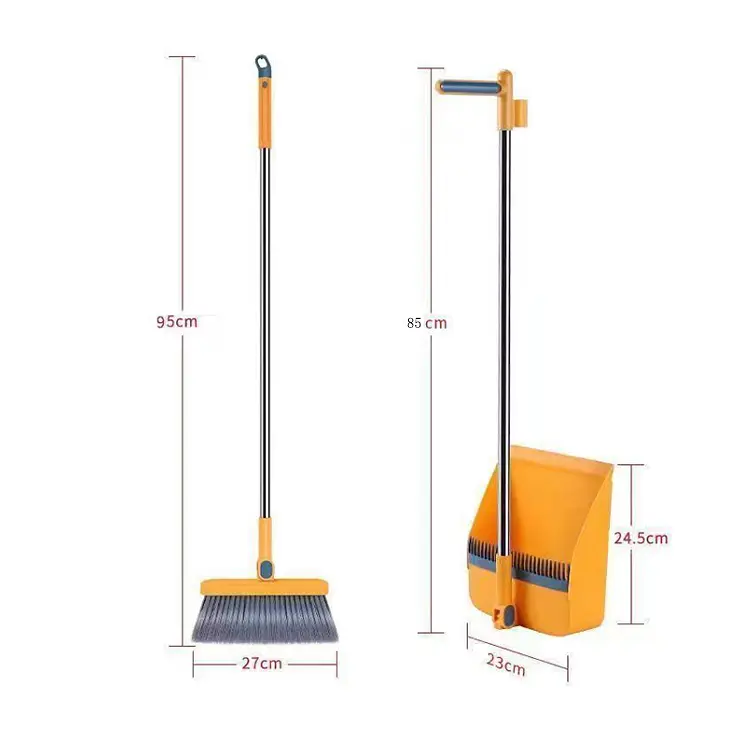 Совок з щіткою із нержавіючої сталі TL-HC03 Жовтий  - фото 5