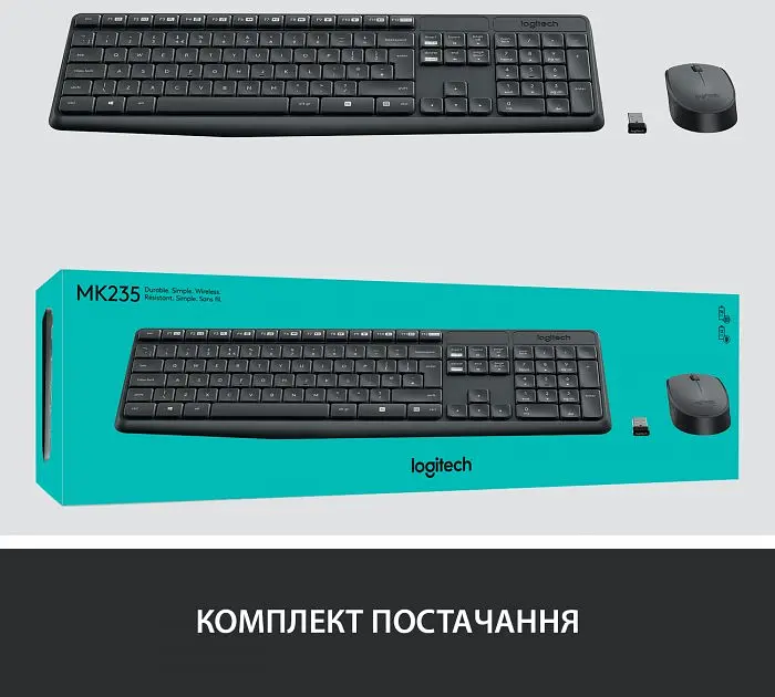 IT набор Logitech MK235 Wireless Combo, US (920-007931) (6836267) - фото 4