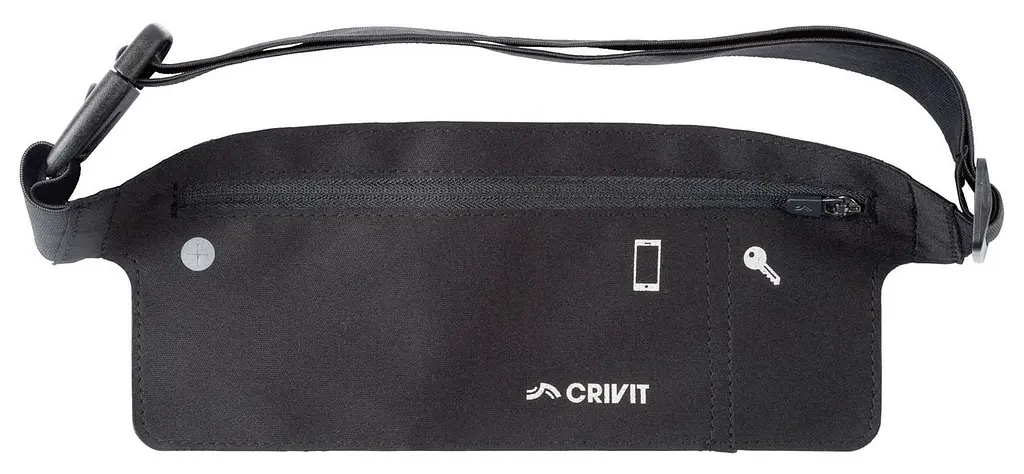 Плоска поясна сумка для бігу, тренувань Crivit Чорна - фото 2