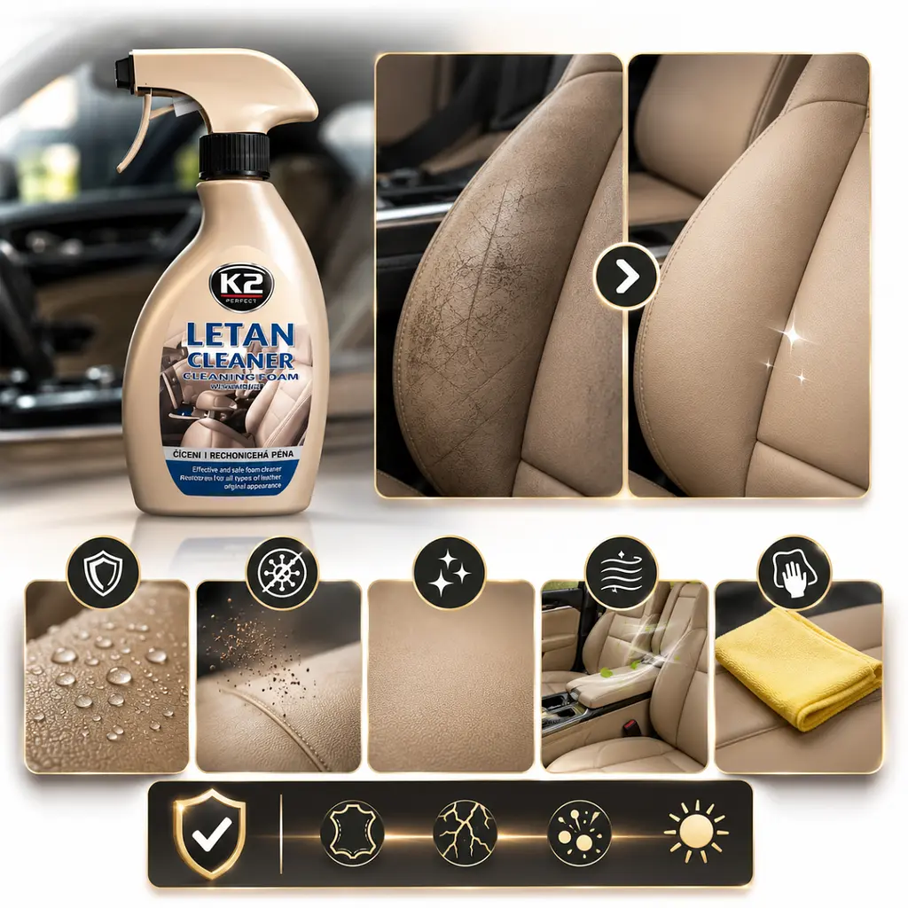 Набір для догляду за шкіряним салоном авто K2 Letan Anti-Insect 5 шт. - фото 3