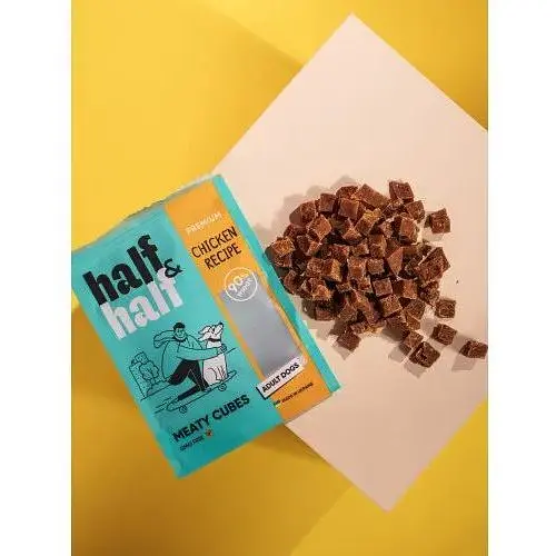 Ласощі для собак Half&Half у формі м'ясних кубиків з куркою 100 г - фото 4