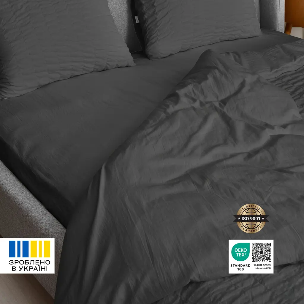 Комплект постільної білизни Ideia Cloud Dream євро (8-36029_т/сірий) - фото 5