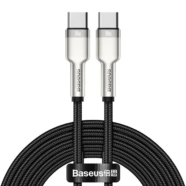 Кабель BASEUS Cafule Metal Cable Type-C to Type-C 2 метра 100W (20V 5A) CATJK-D01 - фото 2