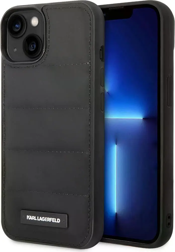 Чохол Karl Lagerfeld Quilted Puffy Metal Logo для Apple iPhone 15 (KLHCP15SPSQAK) Black