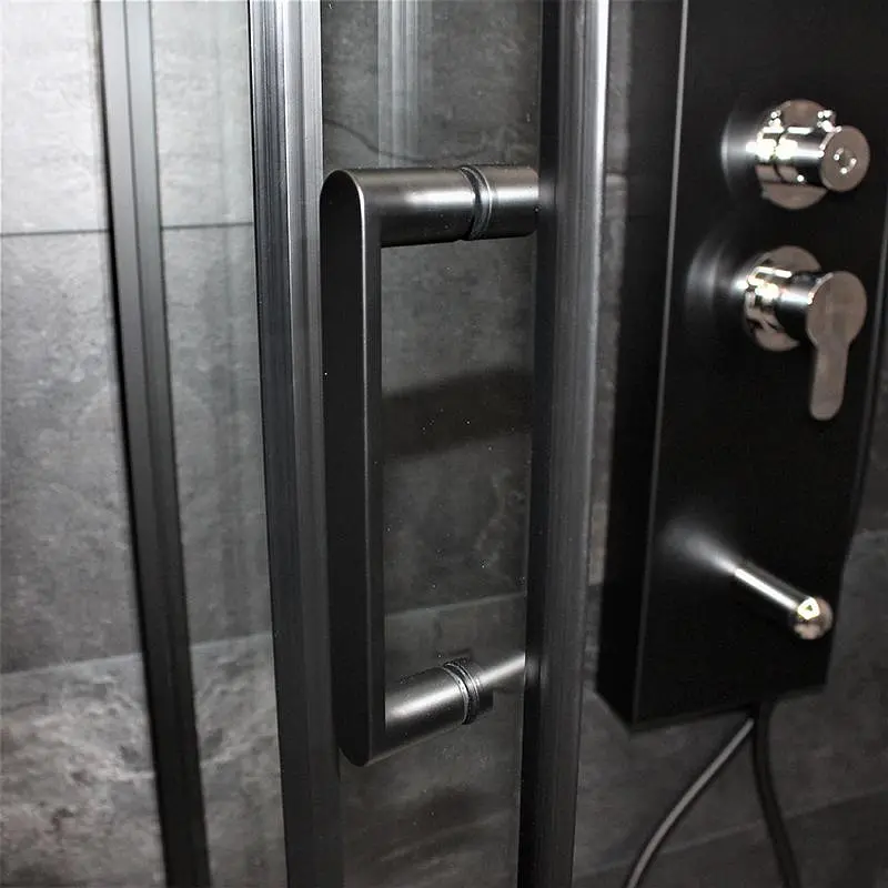 Душова кабіна Dusel EF-182B Black Matt 100x100, Чорний матовий, Універсальна, прозрачний, Чорний матовий, 100x100 - фото 7