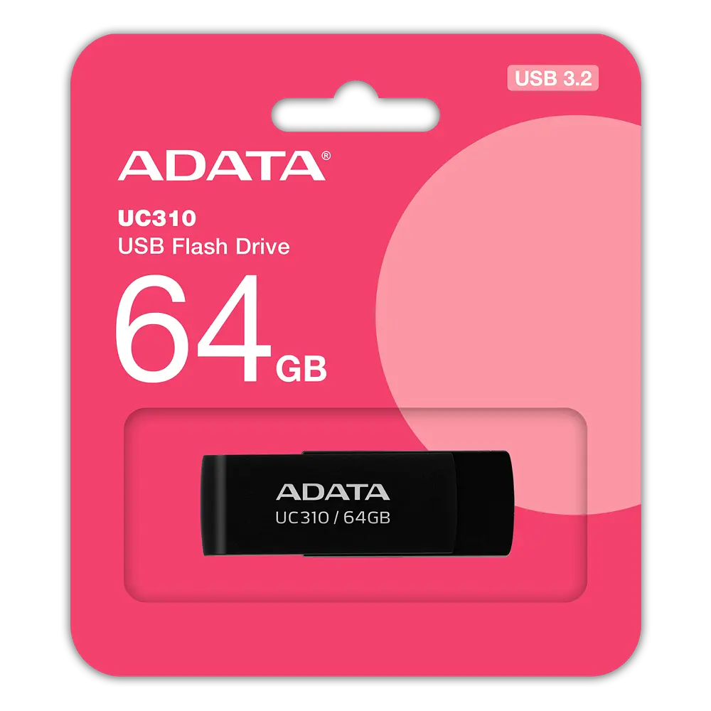 Флеш-накопичувач ADATA USB 3.2 UC310 64Gb Чорний - фото 2