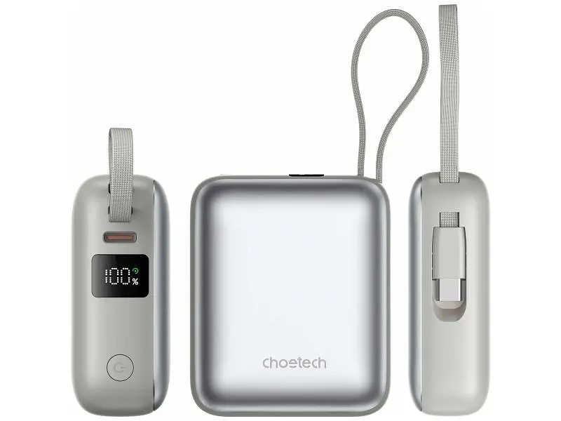 Зовнішній акумулятор (Power Bank) Choetech B832 10000mAh 35W Silver (B832-GY) - фото 3