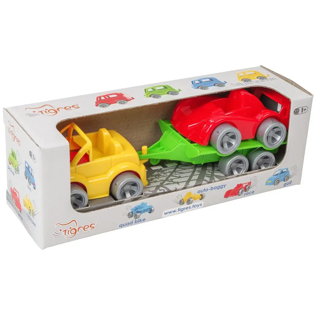 Ігровий набір Tigres Kid cars Sport: кабріолет з причепом + гонка (39542) - фото 2