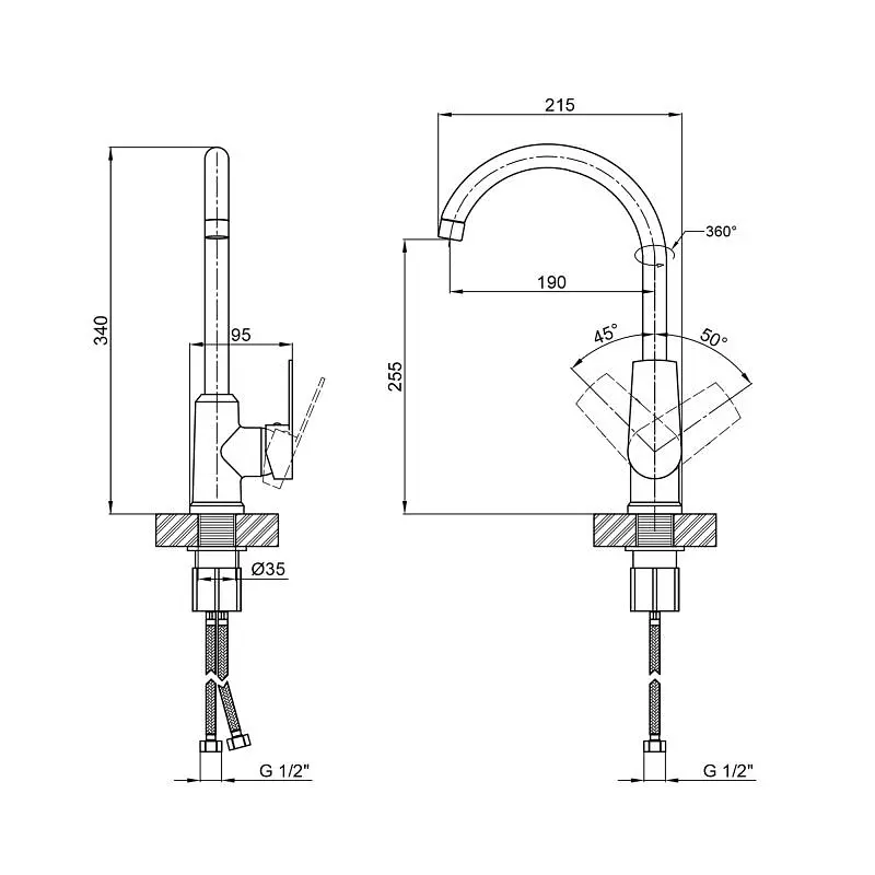 Змішувач для кухні Brinex 35С 20N - фото 4