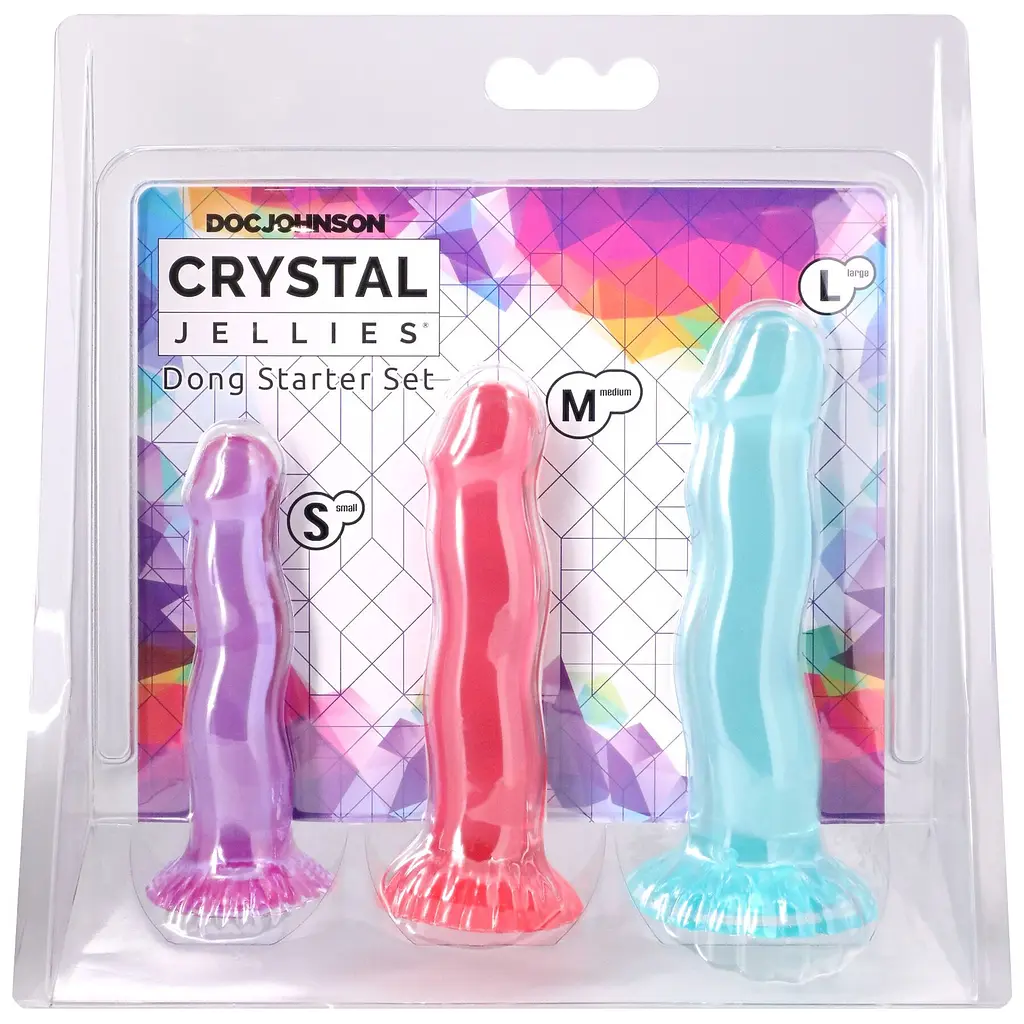Набір фалоімітаторів Doc Johnson Crystal Jellies Dong Starter Set - фото 14