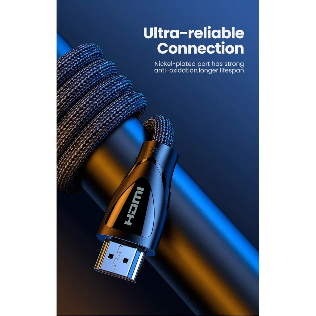 Кабель мультимедійний HDMI M to HDMI M 5.0m braided HD140 black Ugreen (80405) - фото 11