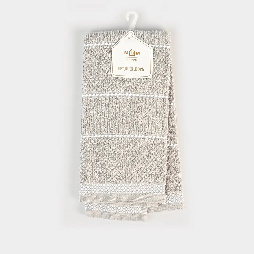 Кухонний рушник МВМ My Home Традиції 40х60 см сіро-білий (KT-11 M GRAY/WHITE) - фото 2