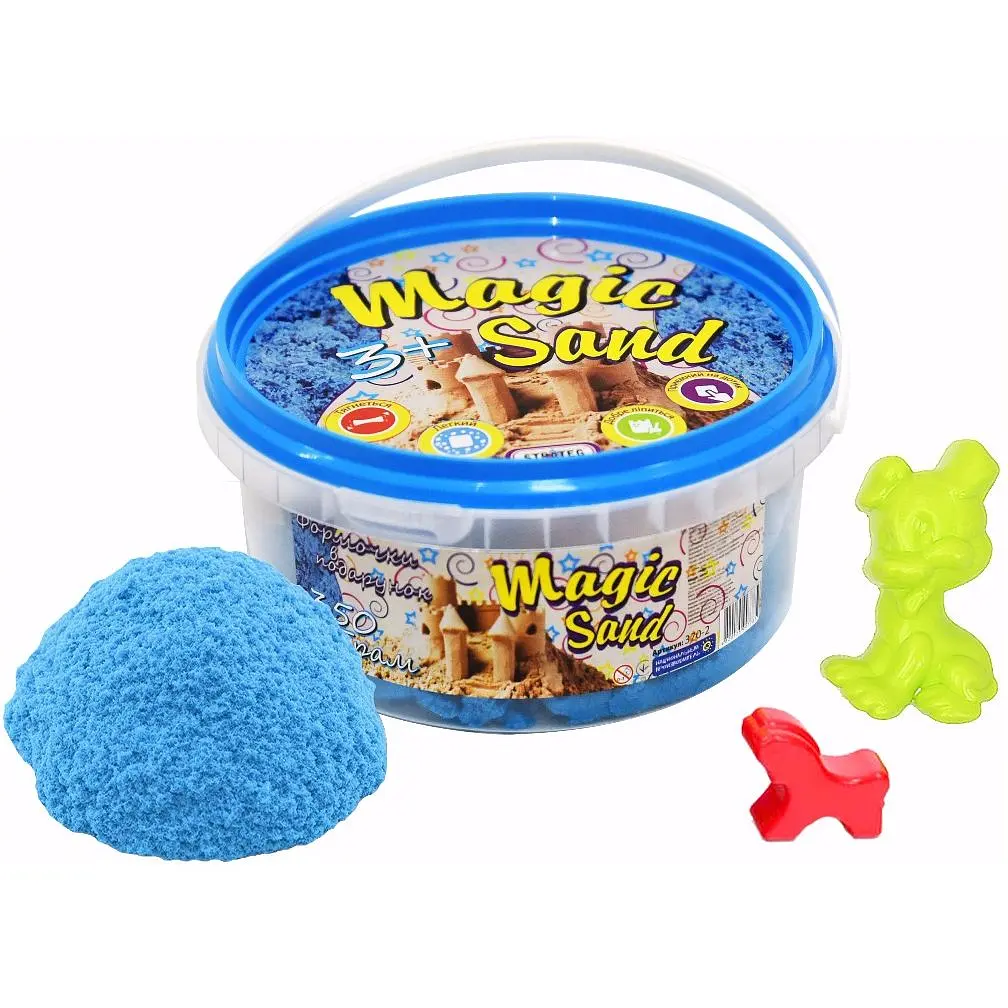 Кінетичний пісок Strateg Magic Sand блакитного кольору, відро 350 г
