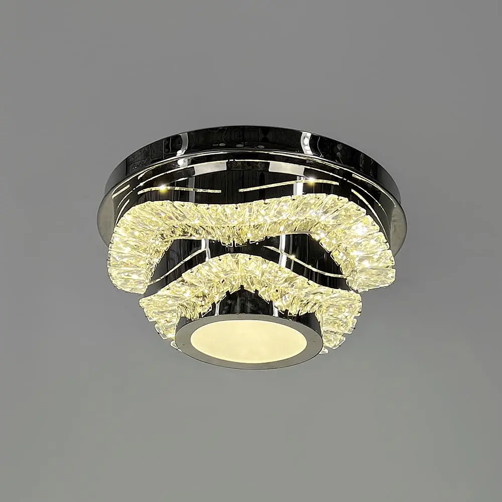 Хромированная потолочная люстра с прозрачным хрусталем Ø 40 см Ст. C 1784/400 | Line F - фото 4