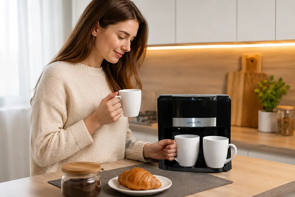 Кавомашина з двома чашками Coffee Machine AND 5269 Чорна / Крапельна кавомашина / Кавоварка електрична 500W - фото 3