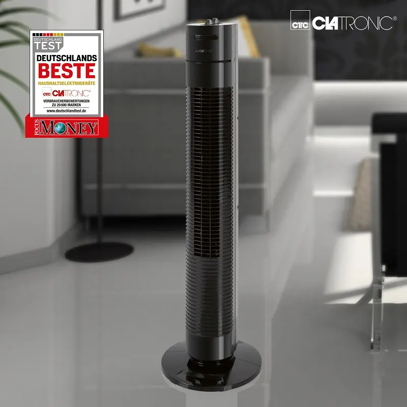 Вентилятор колонный Clatronic TVL 3770  78cm, мощность 35вт, черный - фото 9
