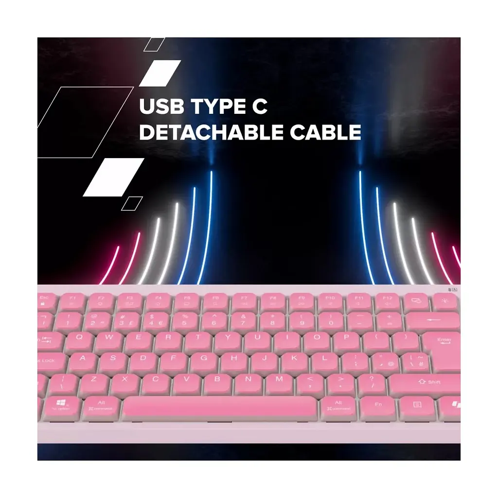 Клавіатура Canyon OnType 10 TKL Mechanical Silent Low-profile USB UA Violet (CNS-HKB10V) - фото 2