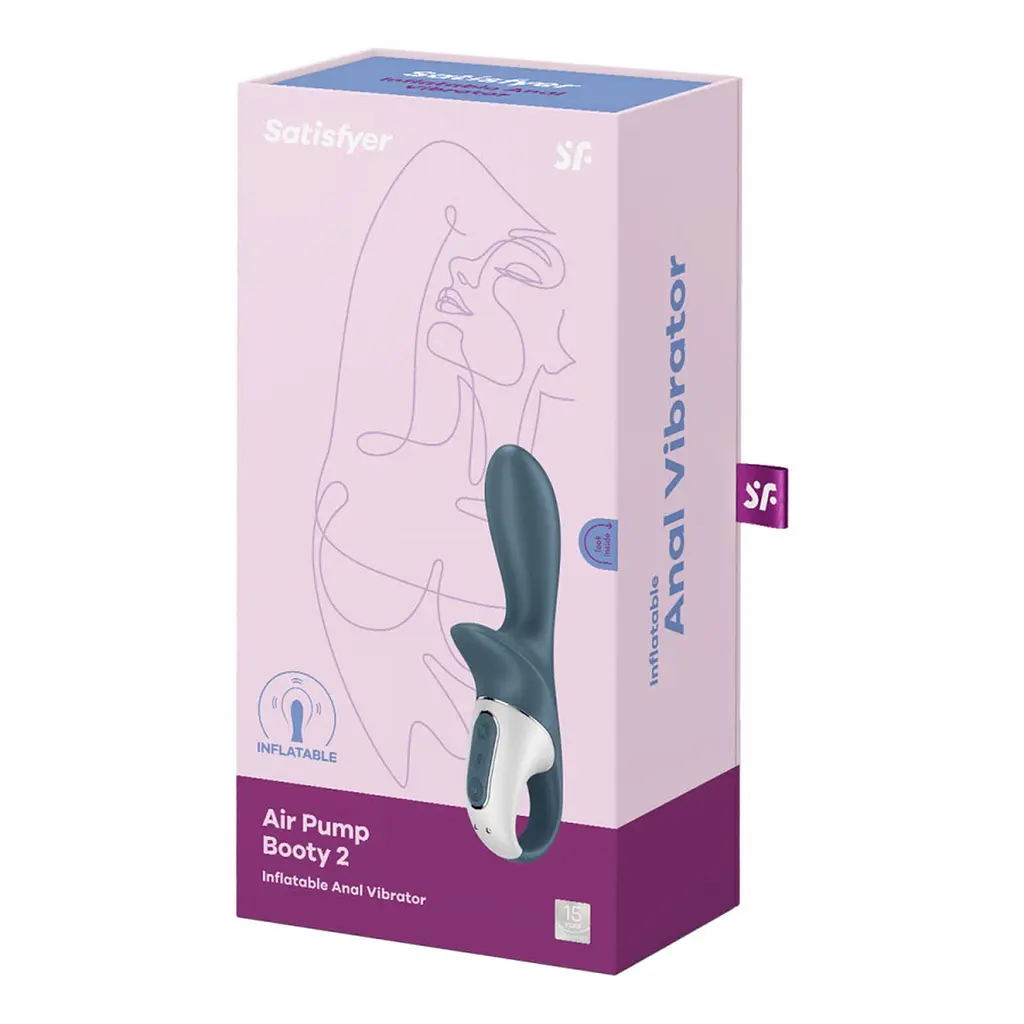 Анальний вібратор Satisfyer Air Pump Booty 2, 19 см (сірий) - фото 5