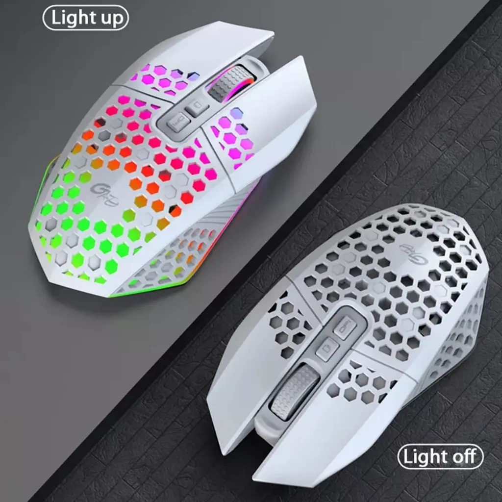 Мишка бездротова ігрова безшумна з підсвіткою Sundy X801 White - фото 6