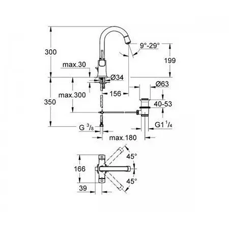 Змішувач для раковини Grohe Grandera 21107000, Хром - фото 2