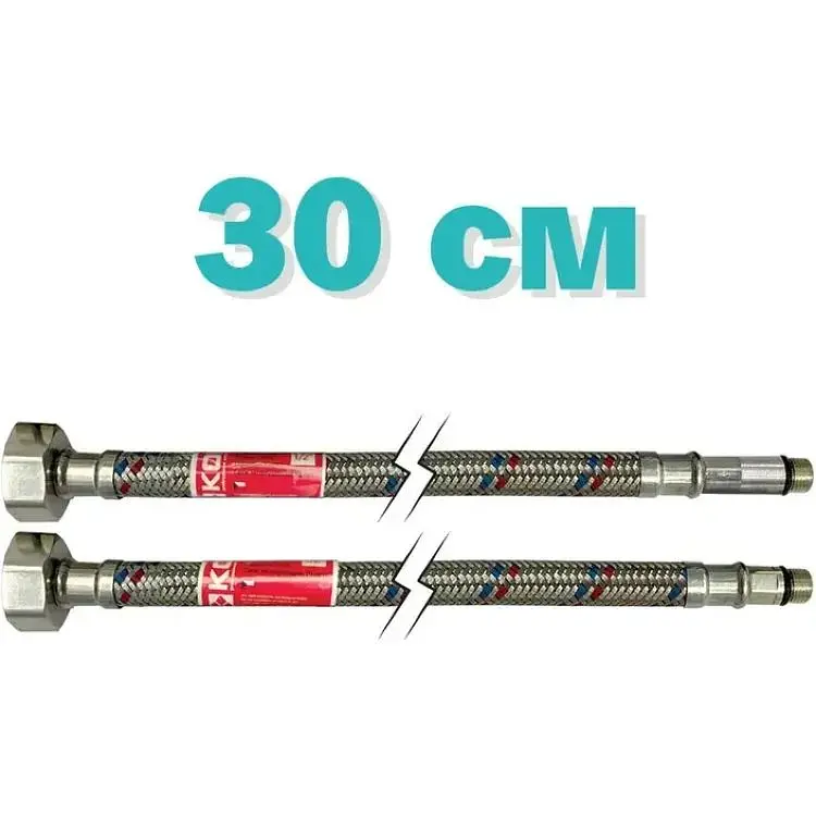 Шланг для змішувача Koer гайка 1/2'' - Штуцер M10 (30 см) 2 шт KR0272