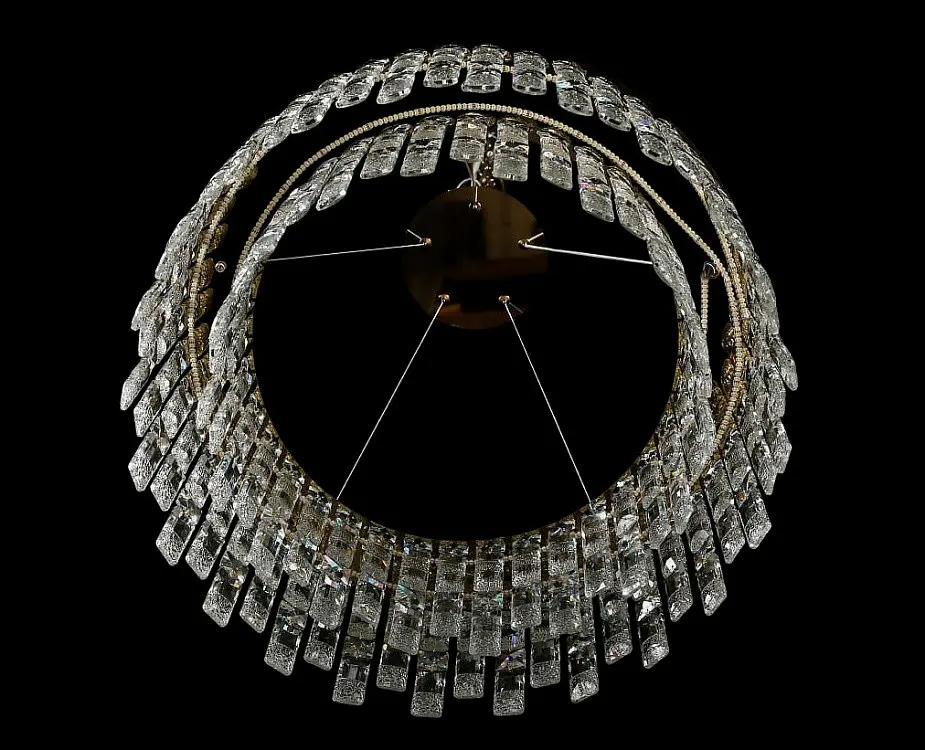 Люстра кришталева LED Splendid Ray LGH90364/570/2, 2 лампи, хром/білий, сучасний стиль, висота 50-110 см, діаметр 57 см - фото 7