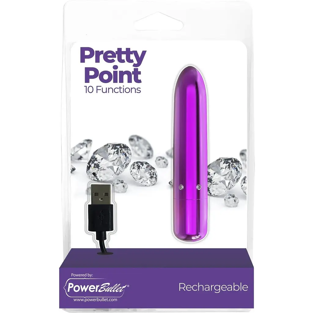Вибропуля PowerBullet - Pretty Point Rechargeable Bullet Purple - фото 5