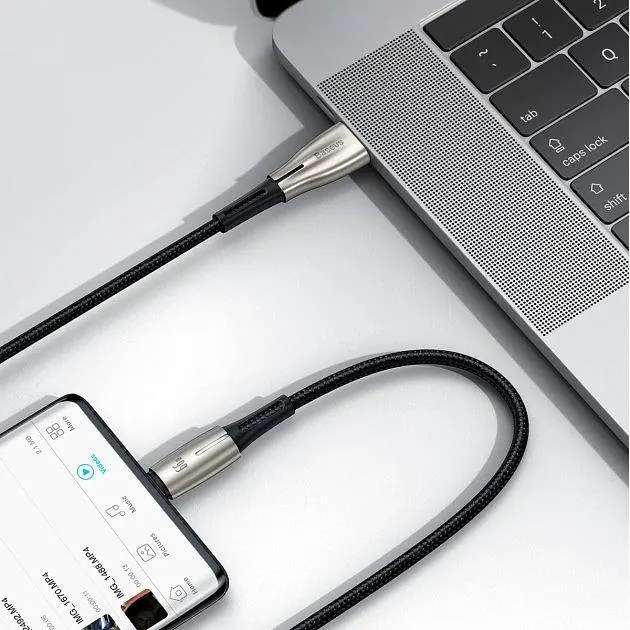 Кабель Baseus Water Drop-shaped Lamp Super Charge Cable USB to Type-C 66W 1m CATSD-M01 Black - фото 7