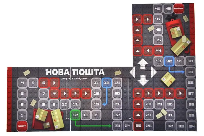 Конструктор блоковий QB300-207 "Block&Steps: НОВА ПОШТА. Вантажівка Мрії" + ходилка та гра 3в1, 129дет. qbee - фото 4
