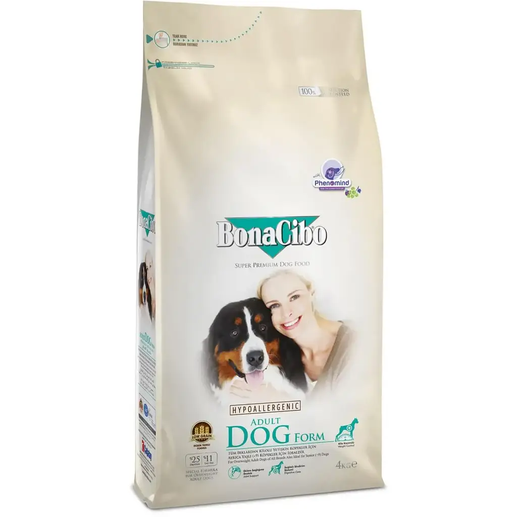 Сухий корм для собак BonaCibo Adult Dog Form з м'ясом курки, анчоусами та рисом 4 кг BC406182