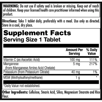 Метилсульфонинметан KAL MSM здоровье суставов 1000 мг 80 таблеток - фото 2