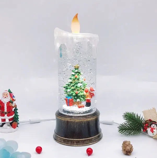 Светильник-декор новогодний Свеча HC-G030 LED USB AAх3 (10.7x10.7x25см) - фото 2