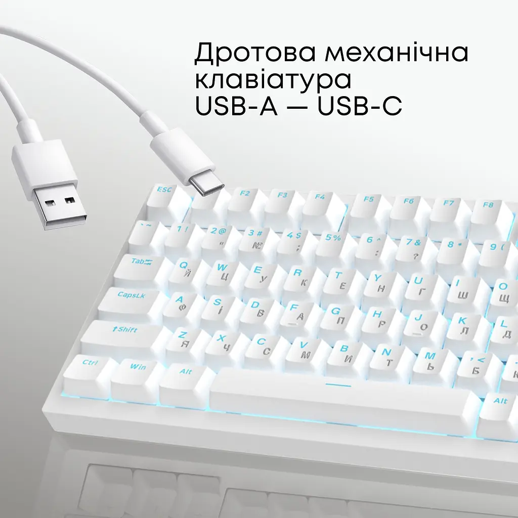 Клавіатура Ajazz AK820 Red Switch White (AK820-R-W) [163666] - фото 7