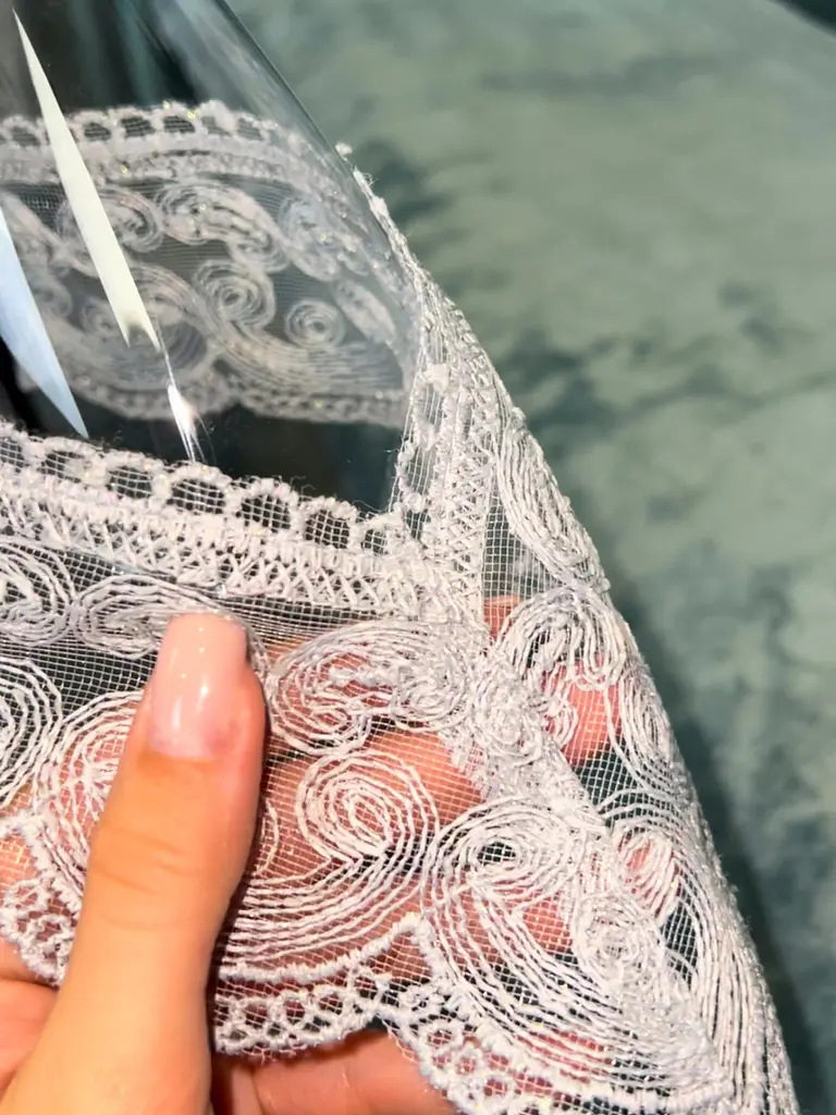 Силиконовая скатерть с серым кружевом Арка 7 см 240х100 см - фото 6