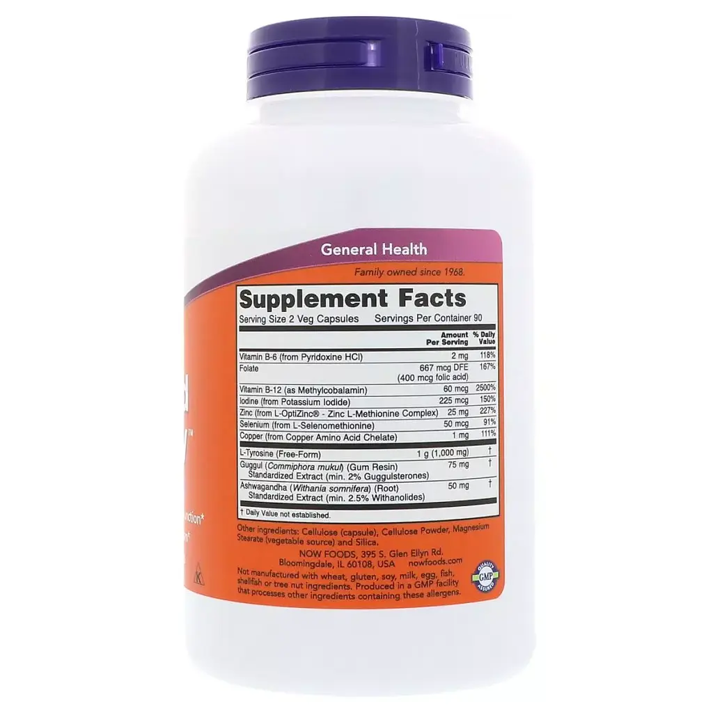 Комплекс для щитовидной железы Thyroid Energy Now Foods 180 вегетарианских капсул - фото 2