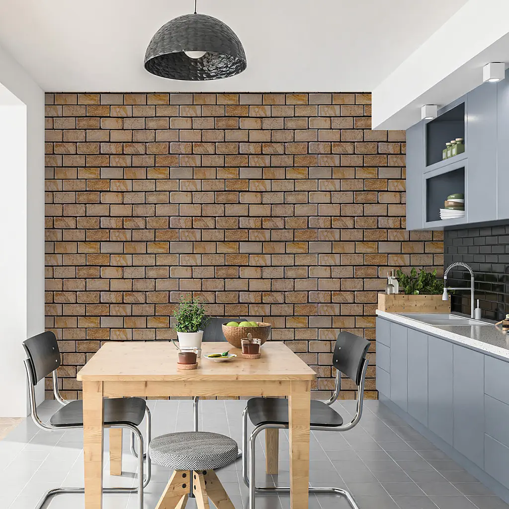 Декоративна панель ПВХ цегла під коричневий мармур Sticker Wall SW-00001428 960х480х4мм - фото 6