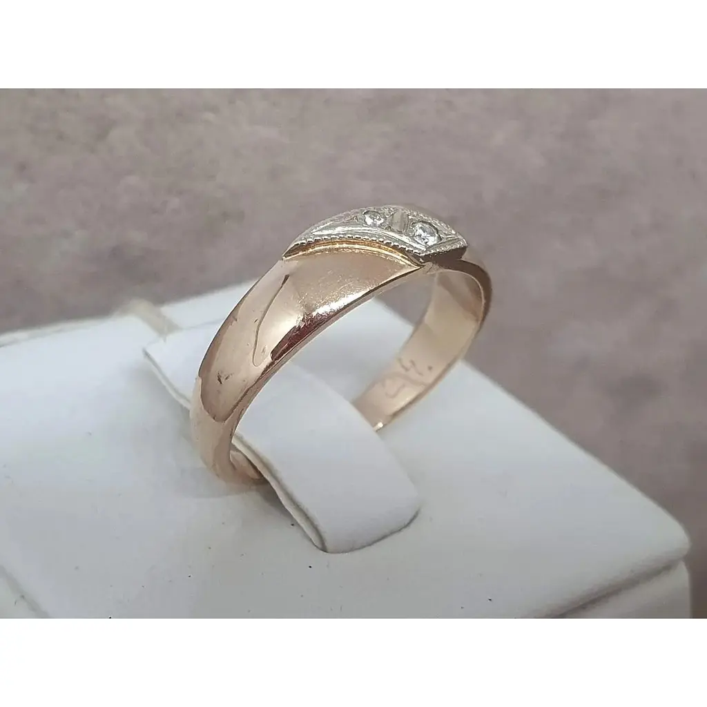 Золоте кільце ЮЗ "Багет" з діамантами. 1В410130036/07 17 - фото 4