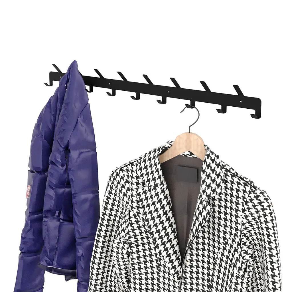 Вішак для одягу та рушників Nice & Cozy Coatrack на 17 гачків чорний
