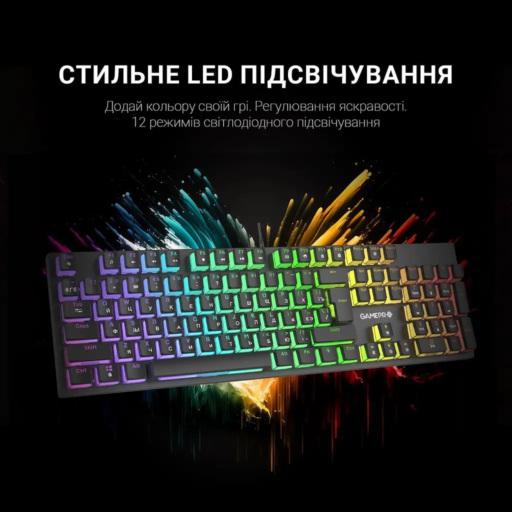 Клавиатура GamePro MK85R Red Switch RGB USB Black (MK85R) - фото 10