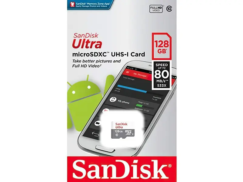 Карта пам'яті SanDisk Ultra microSDHC UHS-I 128 GB (SDSQUNR-128G-GN6MN) - фото 2