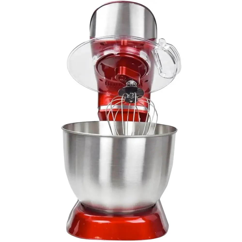 Тестомес планетарный Royalty Line PKM-1900.7 1900 Вт 6.5 л 6 скоростей чаша нержавеющая сталь красный - фото 3