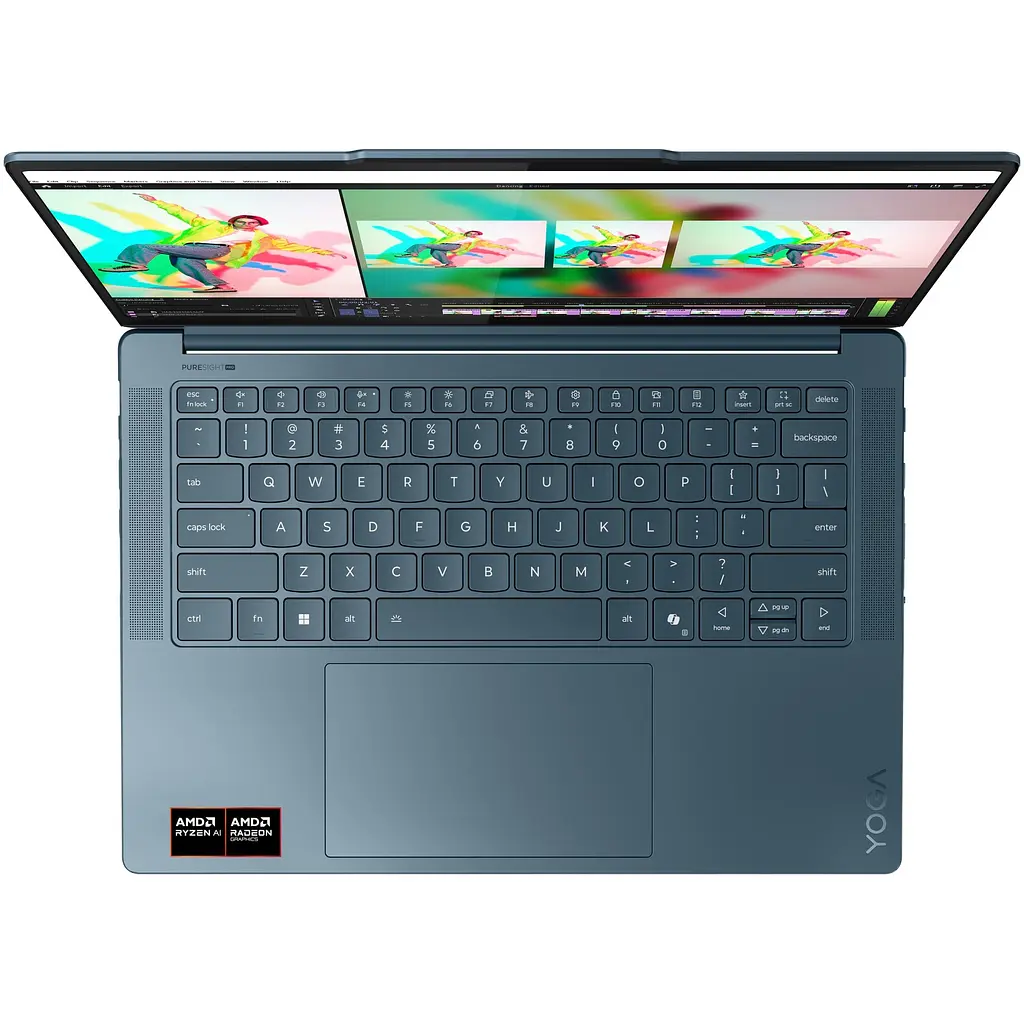 Ноутбук Lenovo Yoga Pro 7 14ASP10 AI 9365 la 50GHz, 3K, 32GB LPDDR5x, 1TB, Без ОС, Tidal Teal - фото 7