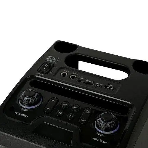 Портативна Bluetooth колонка з караоке та двома мікрофонами, SING - E ZQS4290 подвійний 4-дюймовий сабвуфер динаміки - фото 3