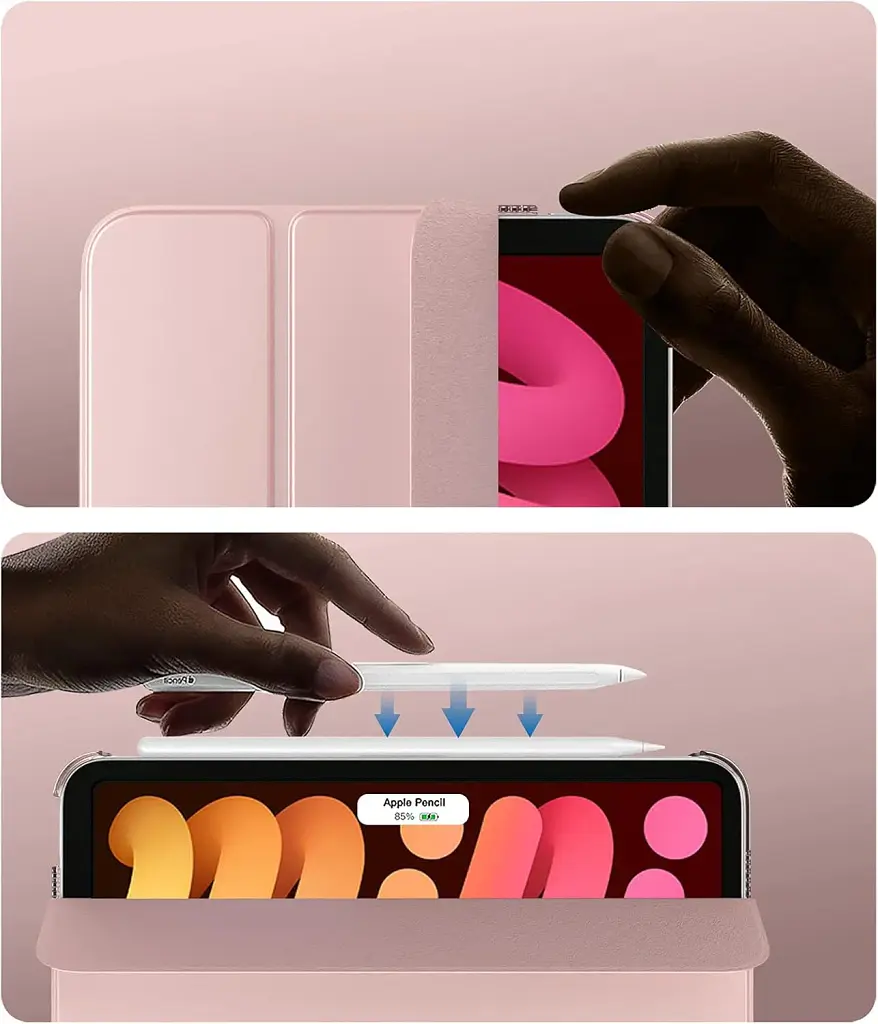 Чохол до планшета BeCover Tri Fold Hard Apple iPad Mini 7 2024 Rose Gold (712456) - фото 3