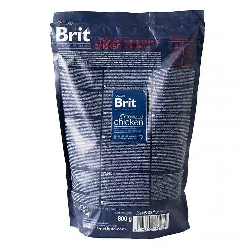 Сухий корм Brit Premium Cat by Nature Sterilised для стерилізованих кішок, з куркою, 800 г - фото 3